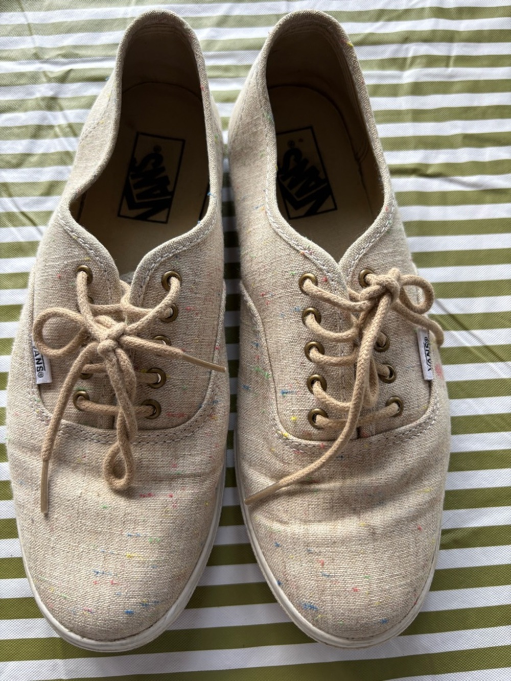 Vans Natural Canvas Sneakers with Multicolor Specks